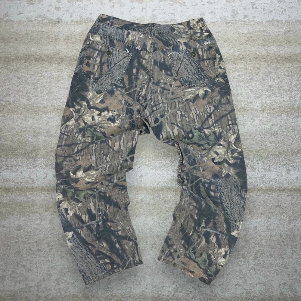 Vintage 90s Cabelas Jeans 36x30 Baggy Wide Leg Fit Hunting Camo Woodland Denim
